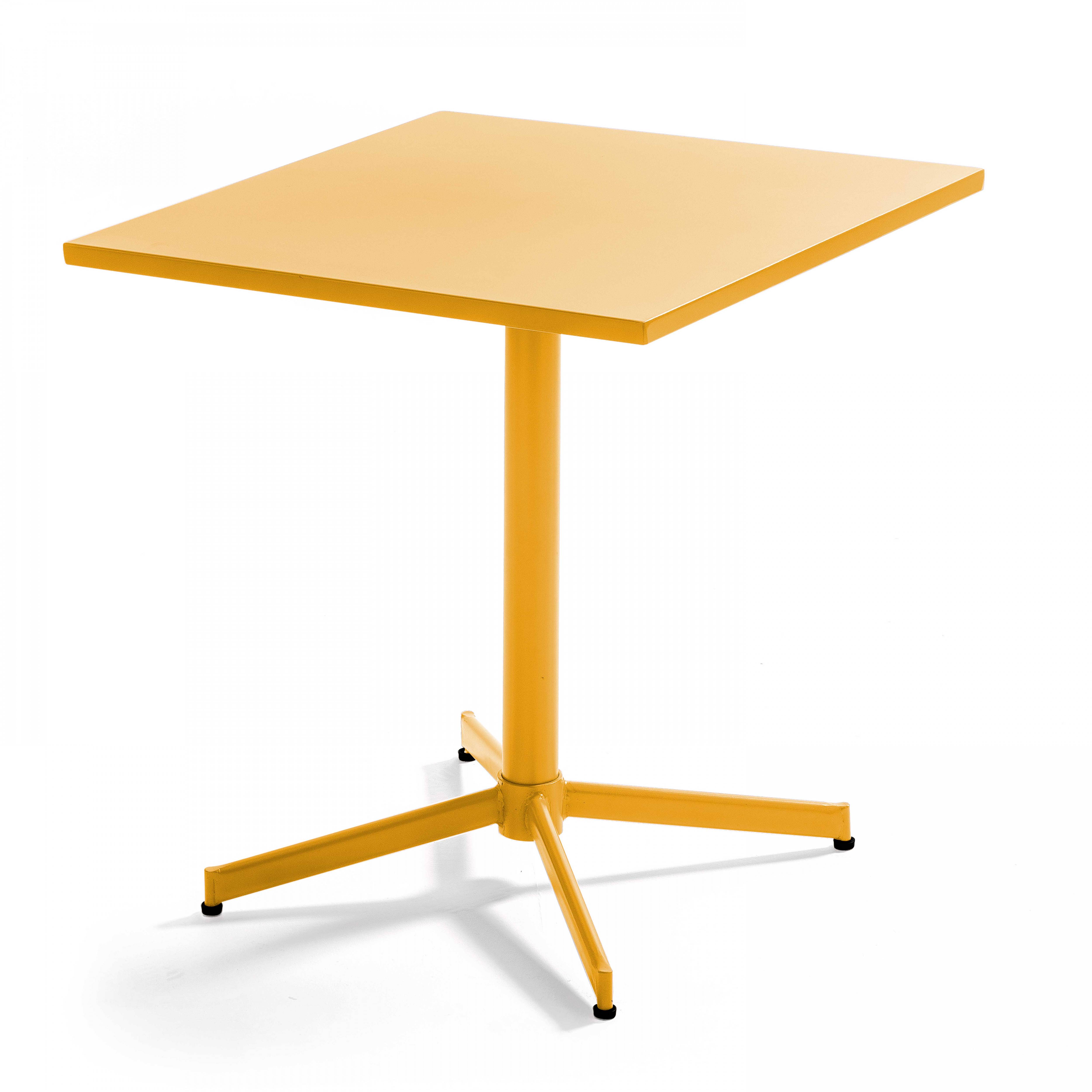 Oviala - Ensemble table carrée de jardin inclinable et 2 chaises jaune Palavas - Oviala - Image 2