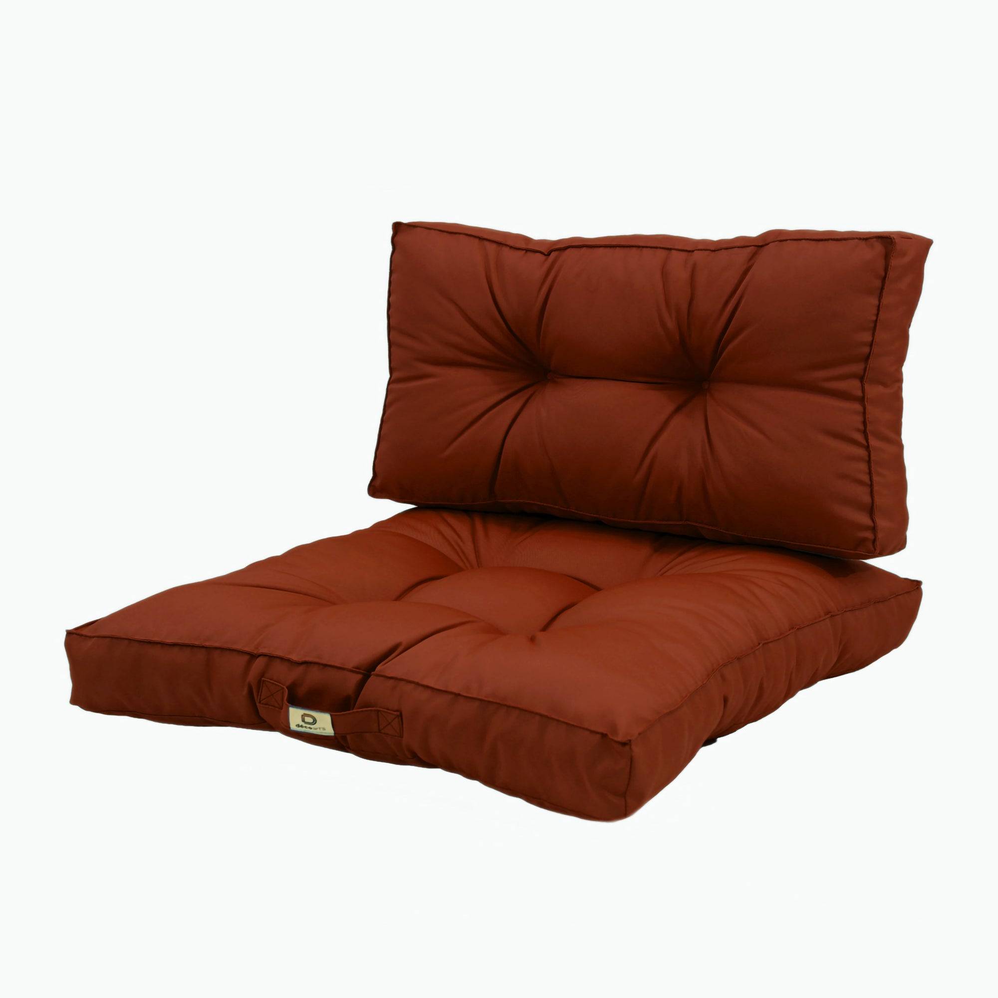 Coussins pour salon de jardin capitonné 60x60cm Terracotta - Déco arts - Image 1