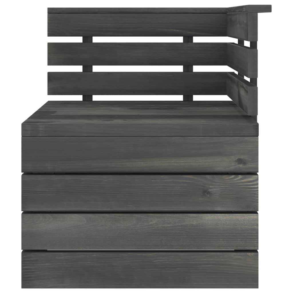 Helloshop26 - Salon de jardin palette meuble d'extérieur ensemble de mobilier 3 pièces bois de pin massif gris foncé - Image 4