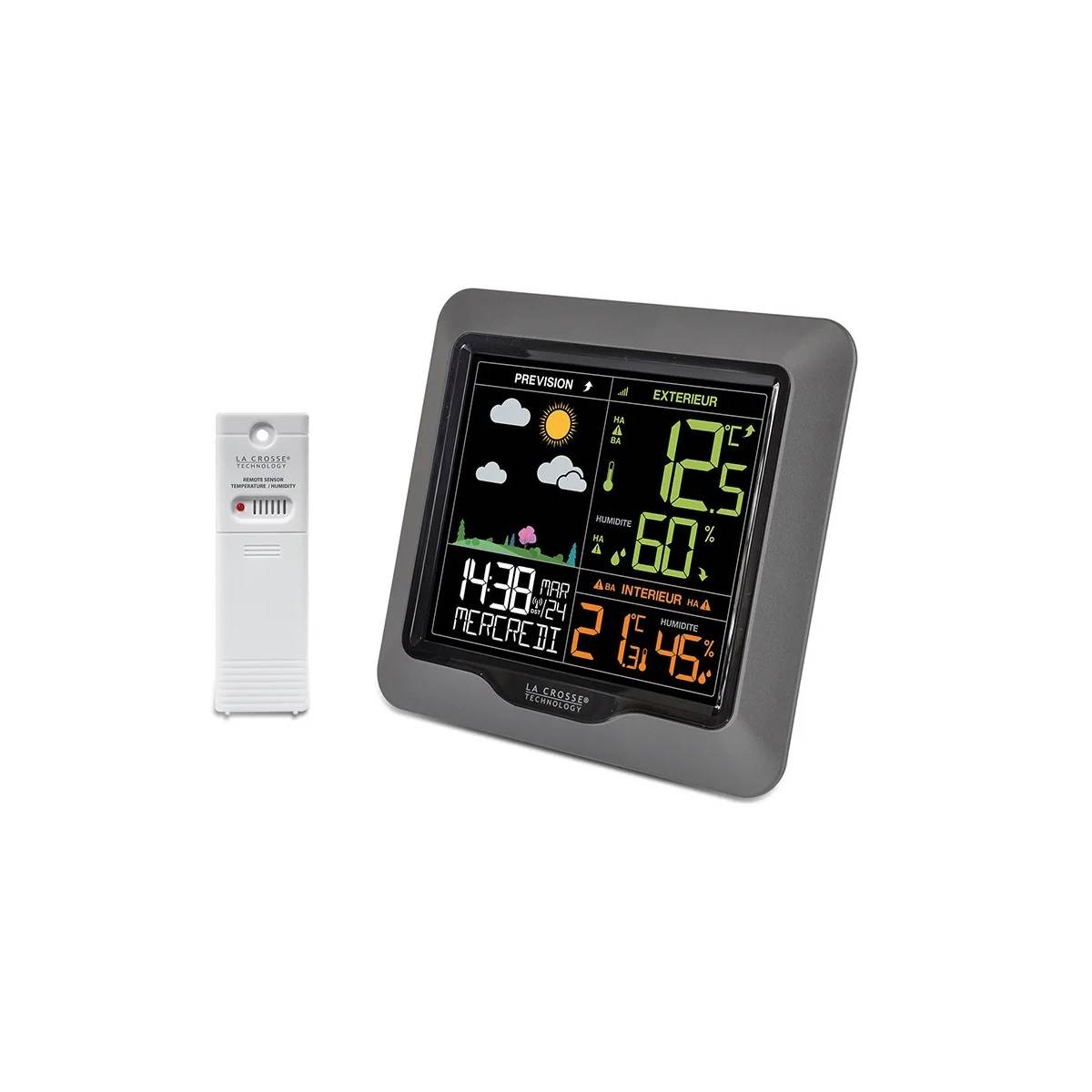 La Crosse Technology - Station météo sans fil avec écran lcd couleur WS6822-SILVER La Crosse Technology