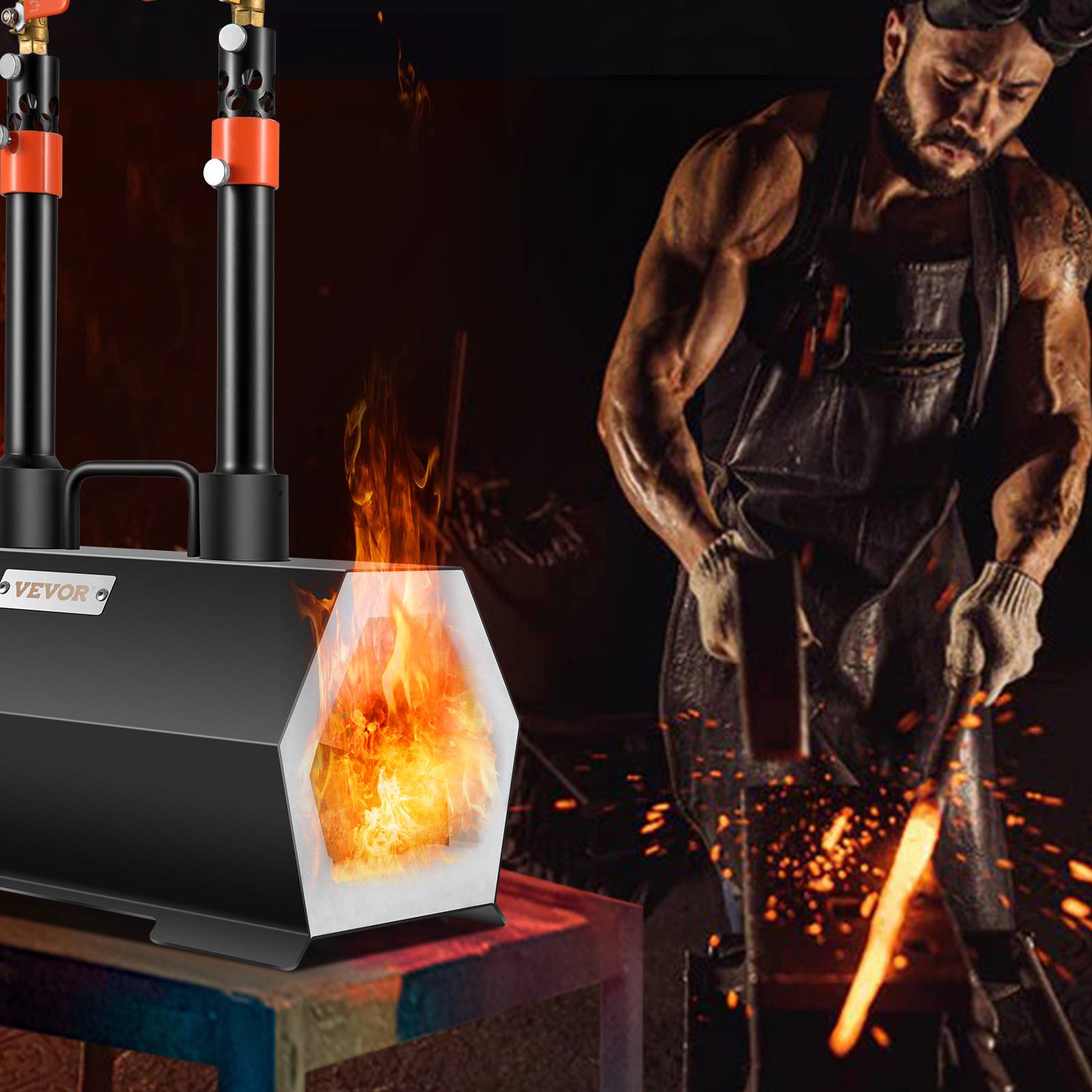 VEVOR Forge au Gaz Propane Four de Fusion avec 2 Brûleurs Forgerons Couteliers - Image 8
