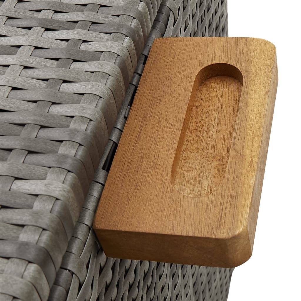Helloshop26 - Coffre boîte meuble de jardin rangement 120 x 65 x 61 cm rotin gris clair - Image 6