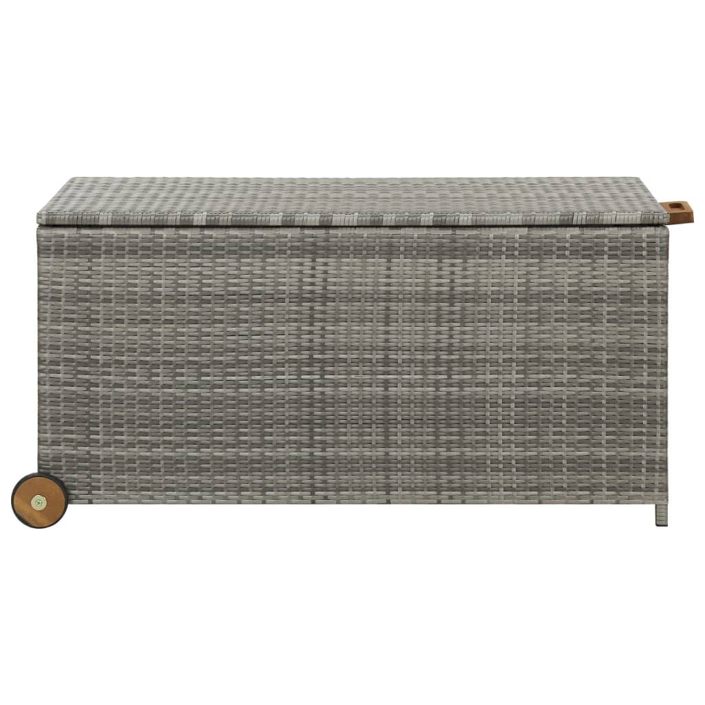 Helloshop26 - Coffre boîte meuble de jardin rangement 120 x 65 x 61 cm rotin gris clair - Image 2