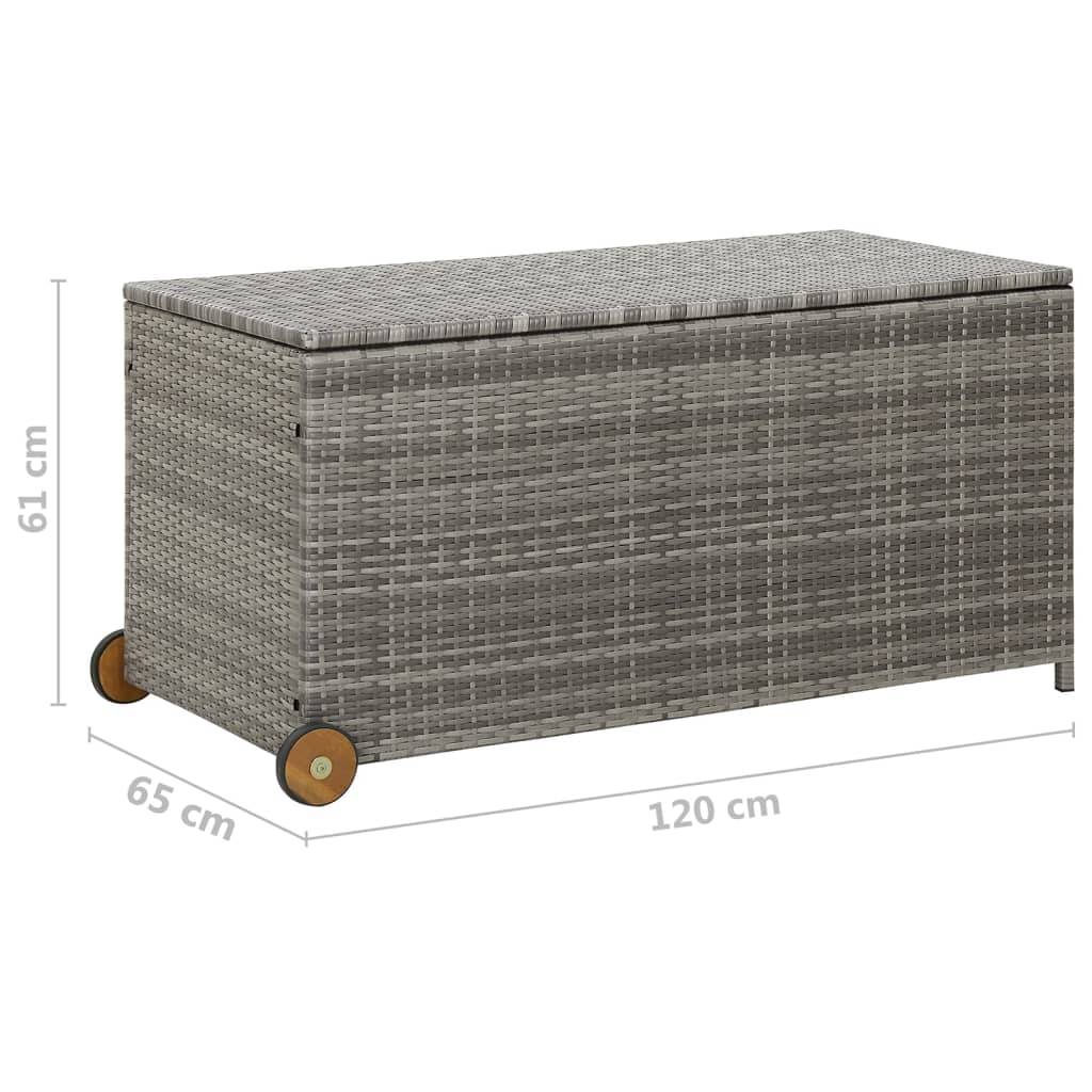 Helloshop26 - Coffre boîte meuble de jardin rangement 120 x 65 x 61 cm rotin gris clair - Image 7