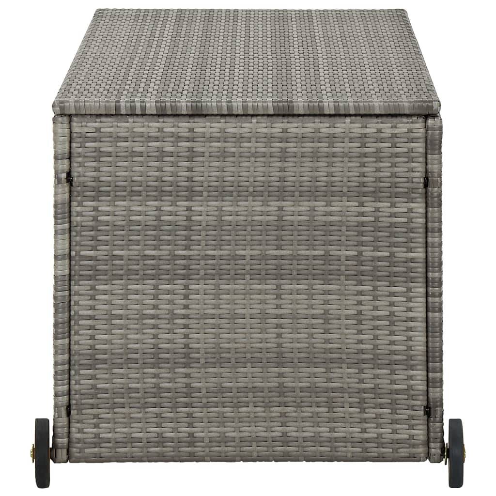 Helloshop26 - Coffre boîte meuble de jardin rangement 120 x 65 x 61 cm rotin gris clair - Image 3