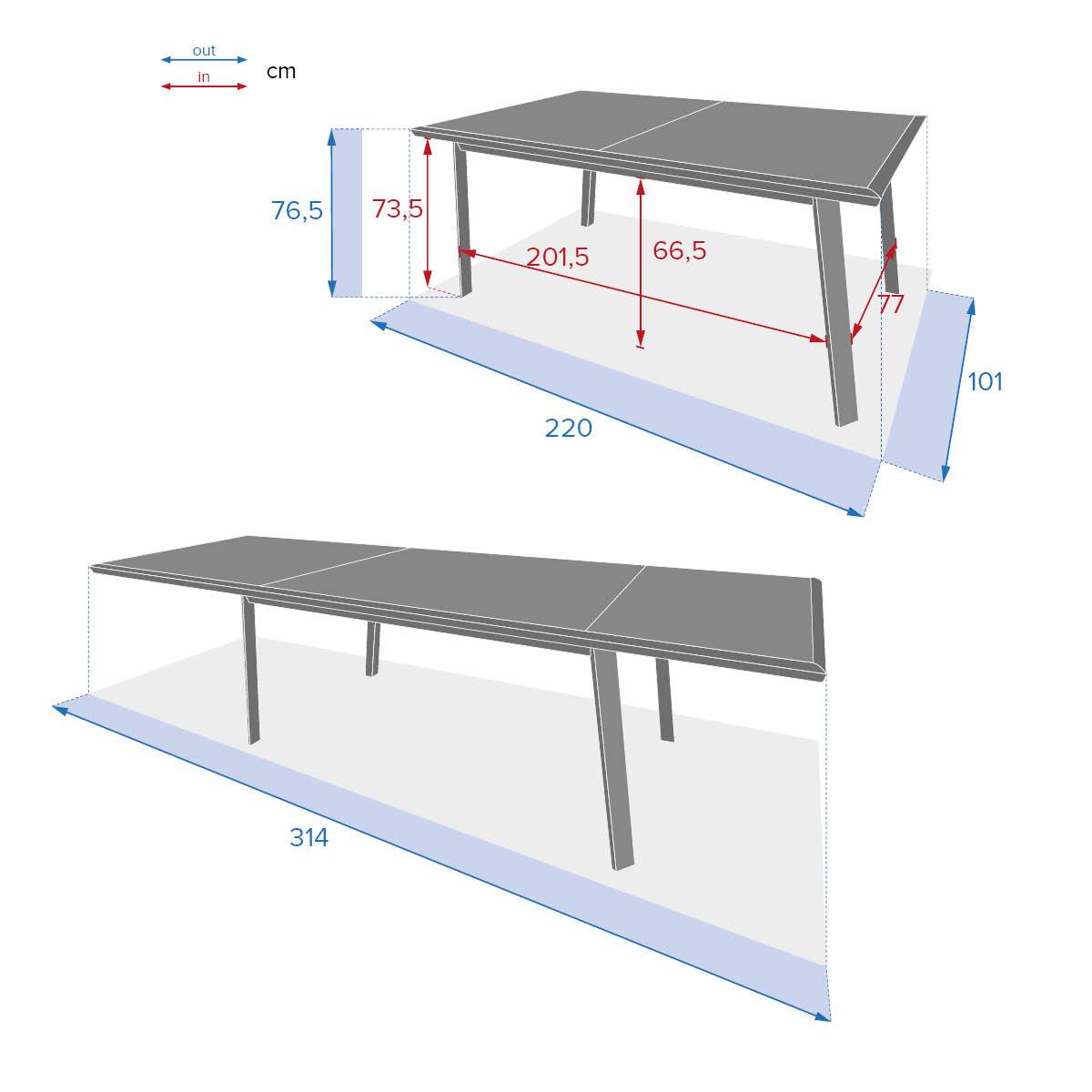 Hesperide - Table de jardin extensible "Pavane" seigle & praline 12 places en aluminium traité époxy Hespéride - Image 8