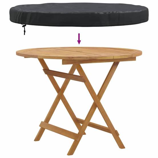 Housse de Jardin pour Table Tissu Oxford 420D Résistante aux Intempéries Protection UV Noir 102x102x10 cm – ComfortXL Outdoor Living - Image 6