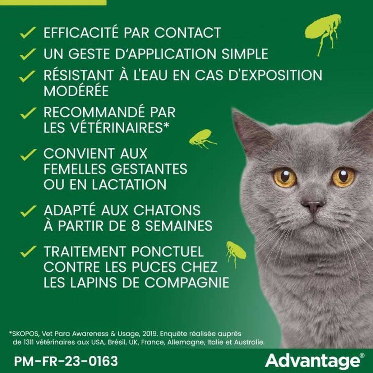 Advantage - Pipettes antipuces pour chat et lapin 1 à 4 kg, 6 x 0,4 ml - ADVANTAGE - Image 5