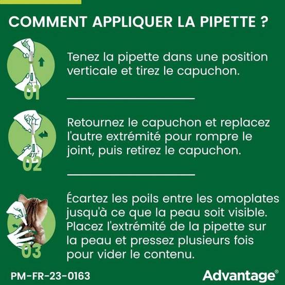 Advantage - Pipettes antipuces pour chat et lapin 1 à 4 kg, 6 x 0,4 ml - ADVANTAGE - Image 6