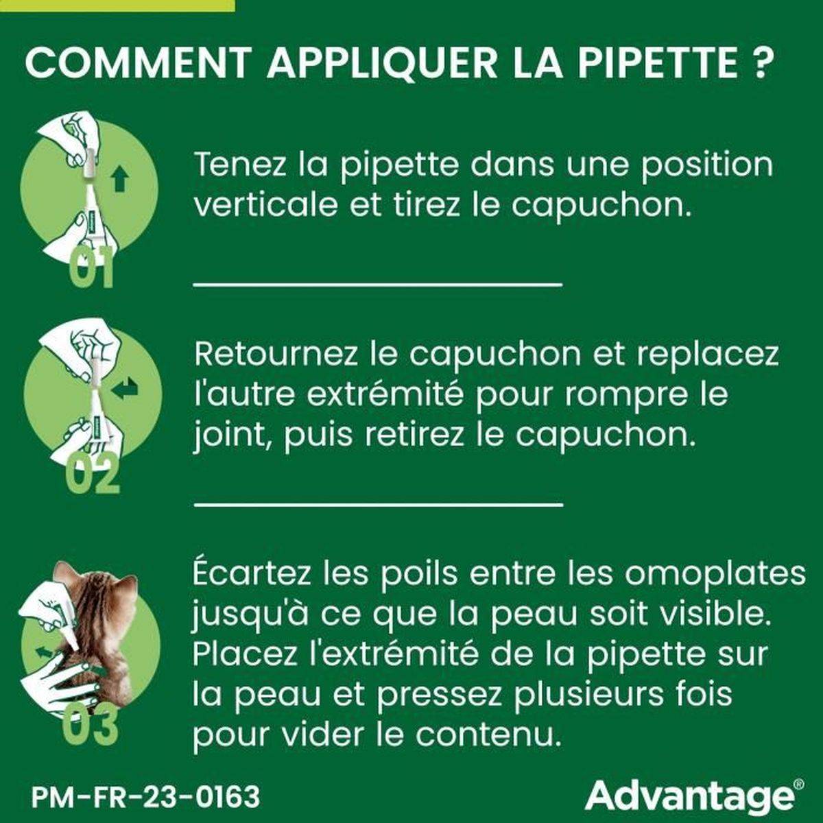 Advantage - Pipettes antipuces pour chat et lapin 1 à 4 kg, 6 x 0,4 ml - ADVANTAGE - Image 6