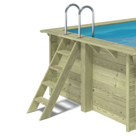 Altanka - Piscine hors sol en bois AQUA 10.2 x 5.2 - H.1.45 m, gris clair, fixations à sceller - BAS7310OSPI2 - ALTANKA - Image 9