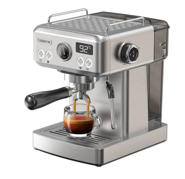 Machine à expresso semi-automatique HiBREW H10A,19 bars,température réglable,réservoir d'eau de 1,8 L,avec buse vapeur rotative à 270 degrés