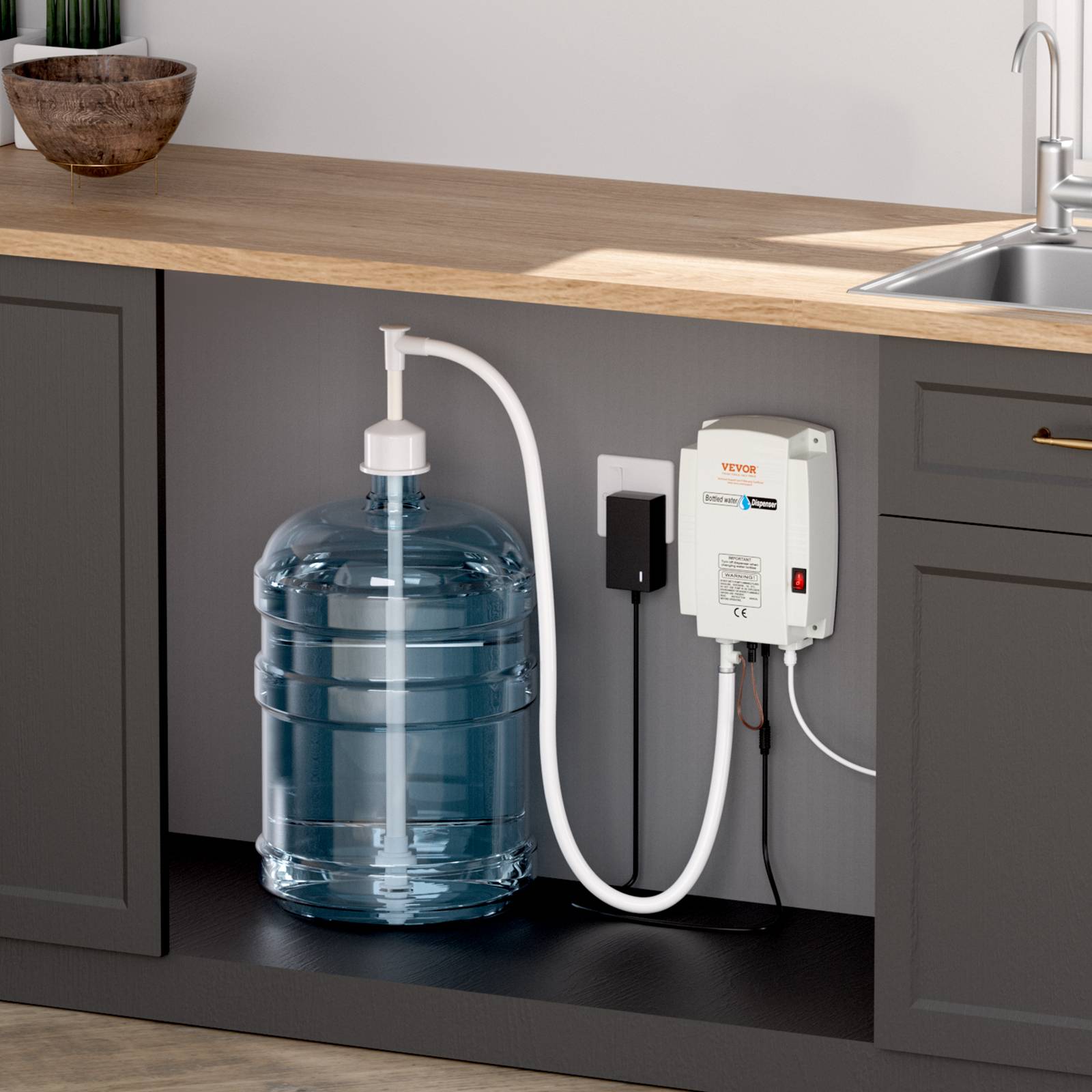 VEVOR Distributeur eau électrique, 3,78 L/min, 40 PSI. Pour machine espresso, bouteilles 11-22L. - Image 8