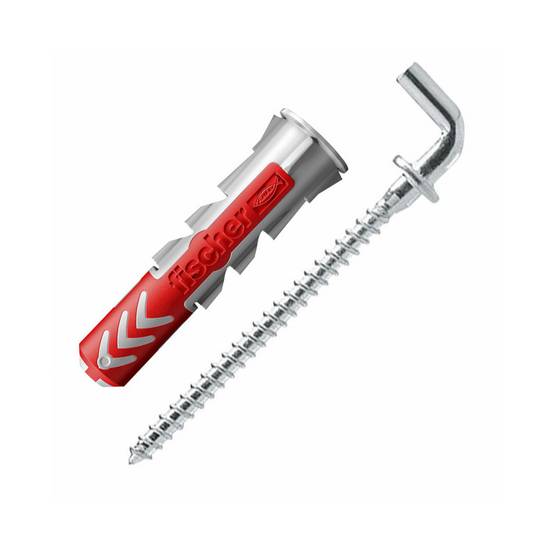 Fischer - Chevilles bi-matière Duopower + crochet FISCHER - Diamètre foret / Quantité: Ø6mm / Blister de 6