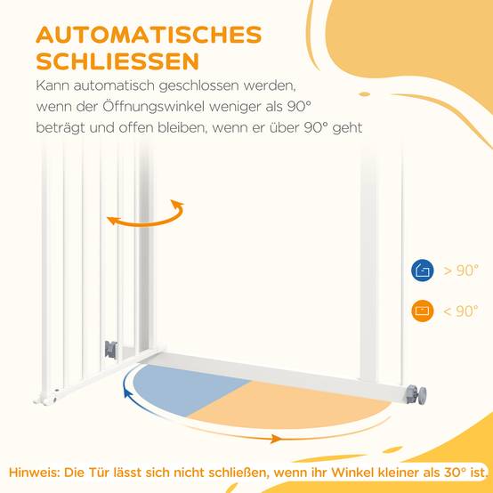 Barrière de porte pour chien, protection animal, métal, plastique, 74-80 cm, blanc - Image 7