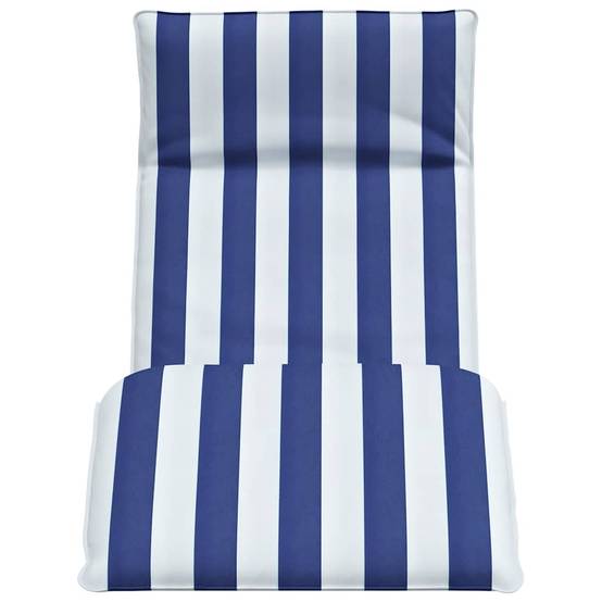 ComfortXL - Transat Pliant Tissu Oxford Jardin Plage Dossier Inclinable 175cm Bleu Blanc - ComfortXL Outdoor Living - Image 4