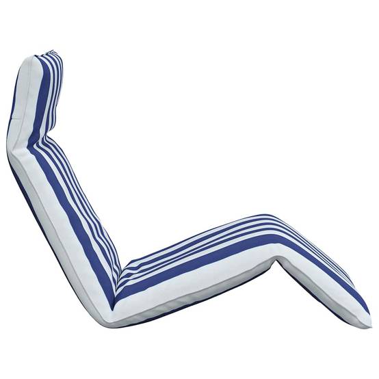 ComfortXL - Transat Pliant Tissu Oxford Jardin Plage Dossier Inclinable 175cm Bleu Blanc - ComfortXL Outdoor Living - Image 5