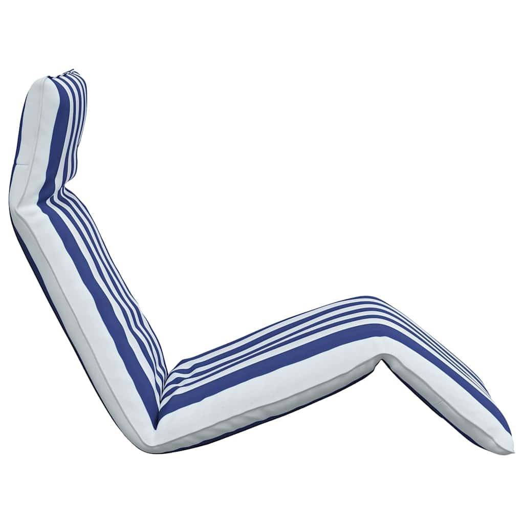 ComfortXL - Transat Pliant Tissu Oxford Jardin Plage Dossier Inclinable 175cm Bleu Blanc - ComfortXL Outdoor Living - Image 5