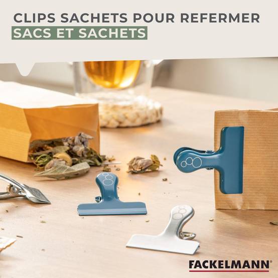 Lot de 4 pinces inox pour fermer les sachets Fackelmann Balance - Image 3