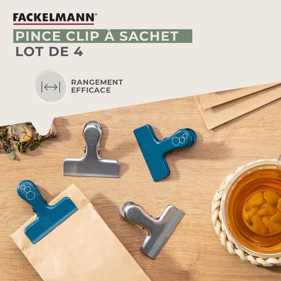 Lot de 4 pinces inox pour fermer les sachets Fackelmann Balance - Image 2