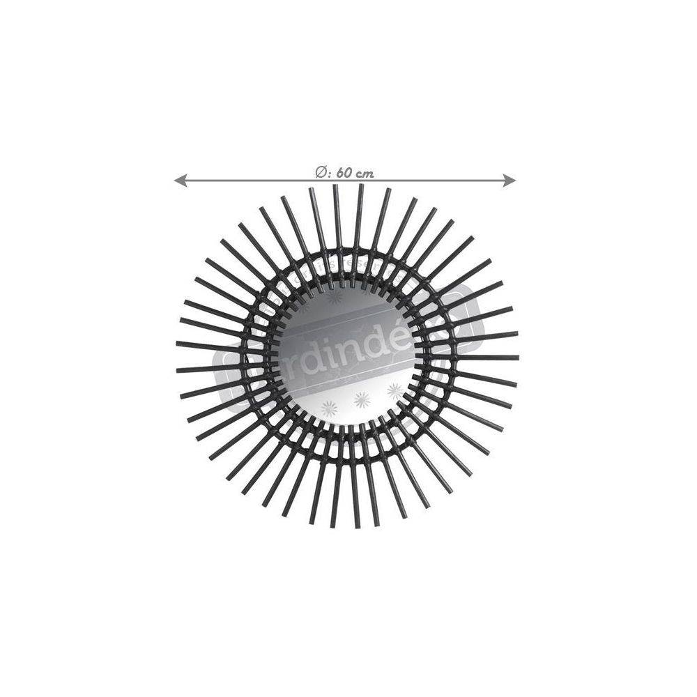 Aubry Gaspard - Miroir déco Vintage rotin noir - Image 3