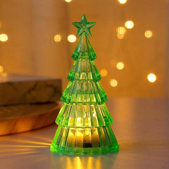 3pcs Sapin de Noël Cristal LED avec Lumières, Décoration Mini Arbre de Noël Électrique avec Bougies LED pour Table, Cadeau Enfant, Bureau, Maison - Image 3