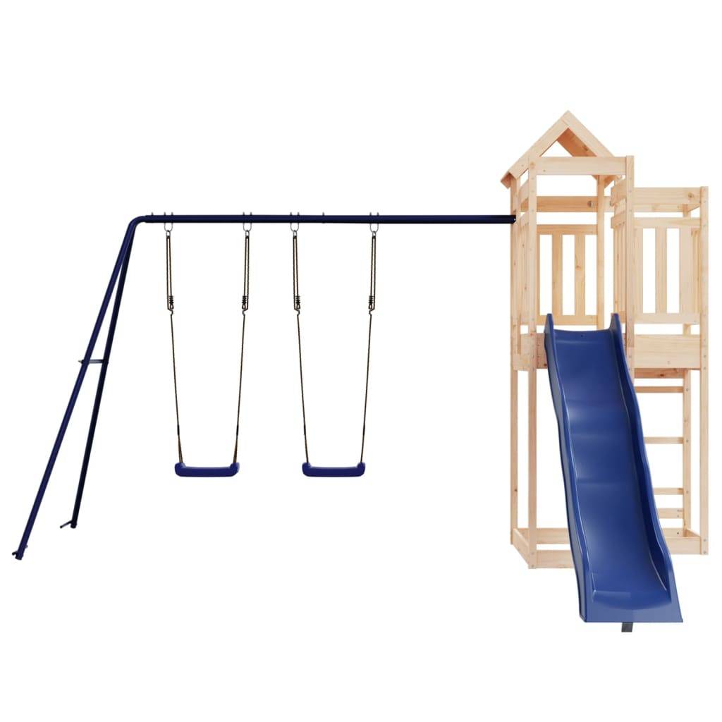 Helloshop26 - Aire de jeux d'extérieur balançoires toboggan portiques robuste jeux jardin 362 x 373 x 238 cm bois de pin massif - Image 3