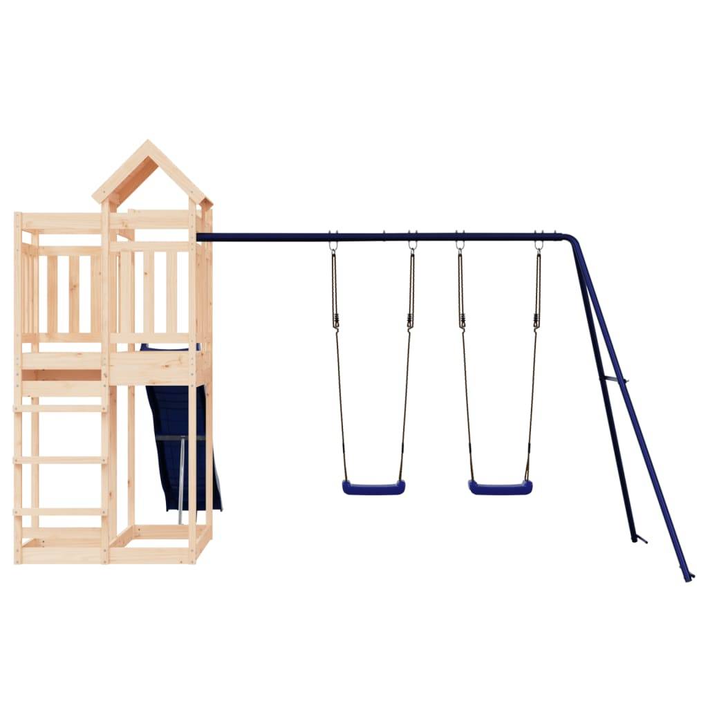 Helloshop26 - Aire de jeux d'extérieur balançoires toboggan portiques robuste jeux jardin 362 x 373 x 238 cm bois de pin massif - Image 4