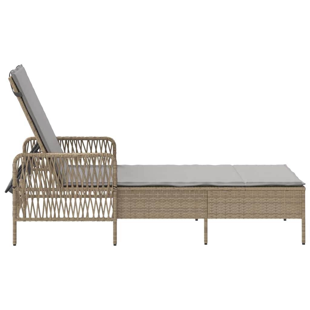 Transat | Bain de soleil | Chaise longue Beige et Gris clair 55 x 200 x 92 cm polyrotin - Image 7