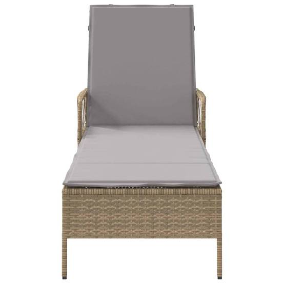 Transat | Bain de soleil | Chaise longue Beige et Gris clair 55 x 200 x 92 cm polyrotin - Image 6
