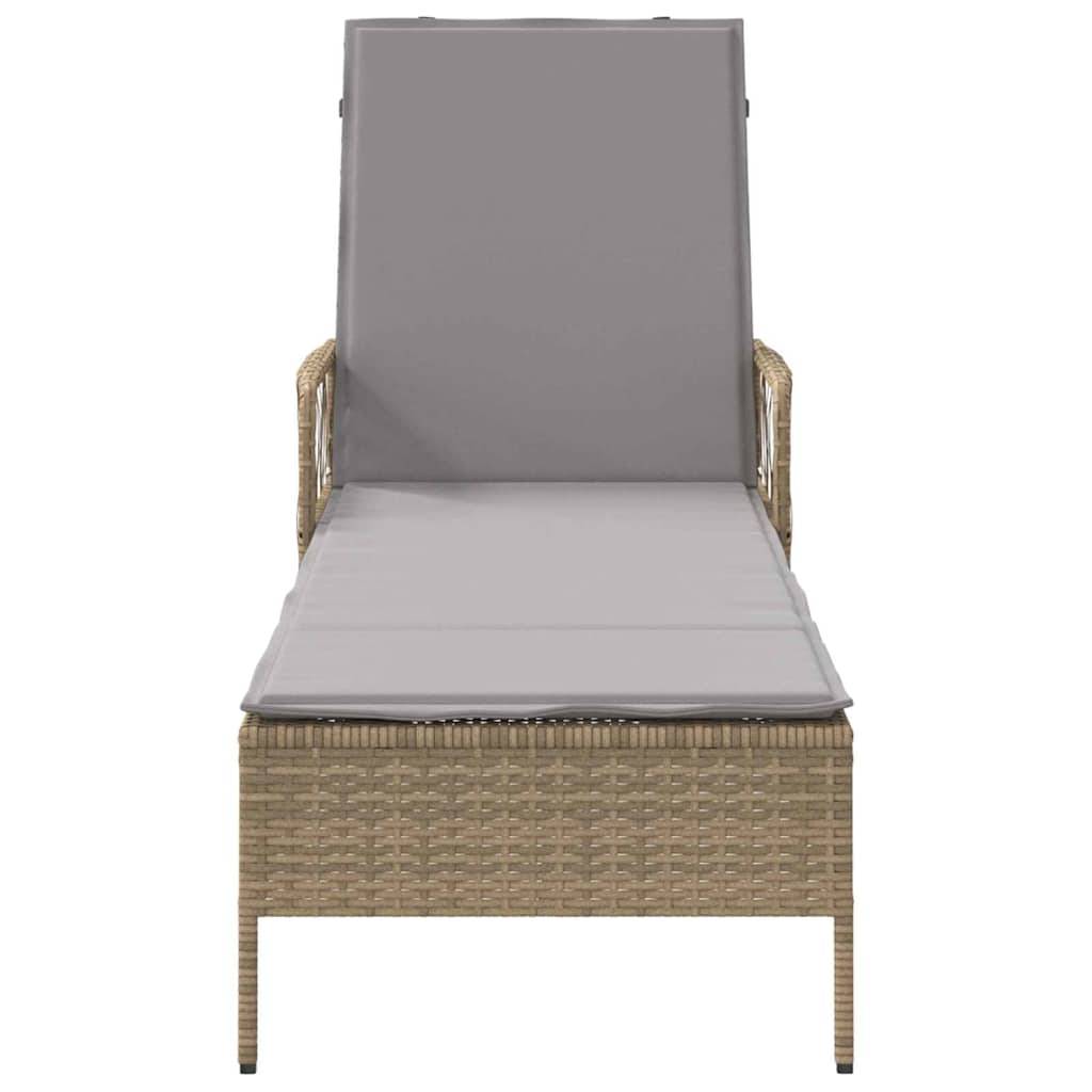 Transat | Bain de soleil | Chaise longue Beige et Gris clair 55 x 200 x 92 cm polyrotin - Image 6