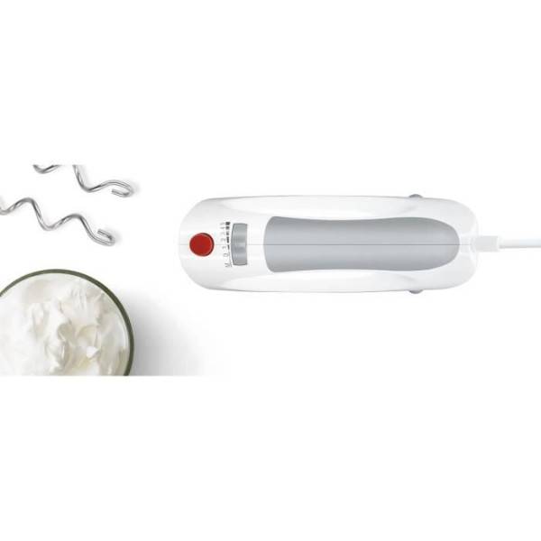 Bosch - Batteur Fouet Electrique  BOSCH CleverMixx MFQ3530 - 450 W - 5 vitesses - 2 fouets / 2 crochets pétrisseurs inox - Blanc / Gris - Image 2