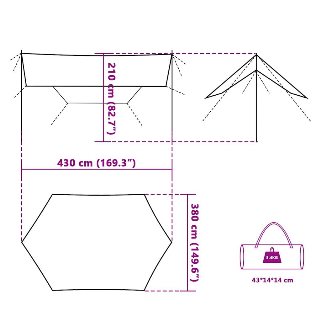 Maison Chic - Bâche de protection | Bâche de camping vert 430x380x210 cm imperméable Maison Chic - Image 10