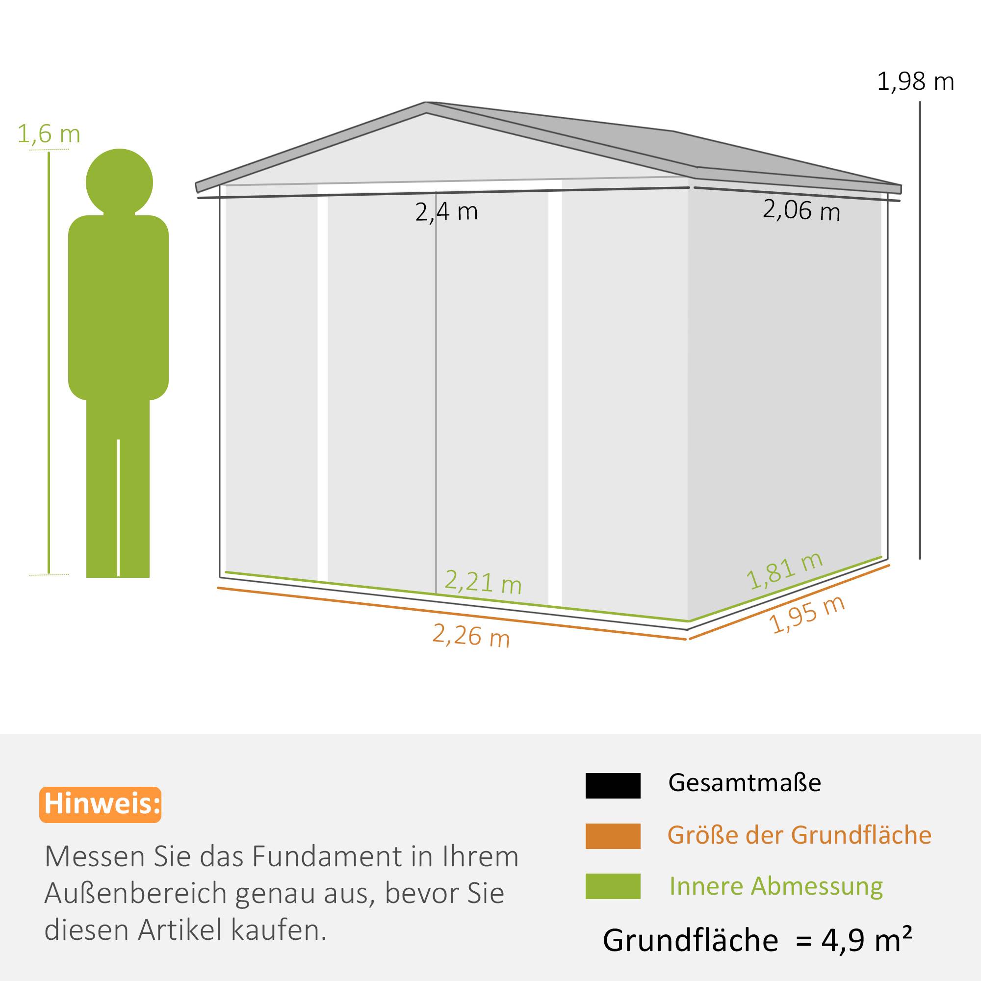 ComfortXL - Abri de jardin acier galvanisé 240 x 206 x 198 cm effet teck pour outils et vélo - ComfortXL Outdoor Living - Image 5