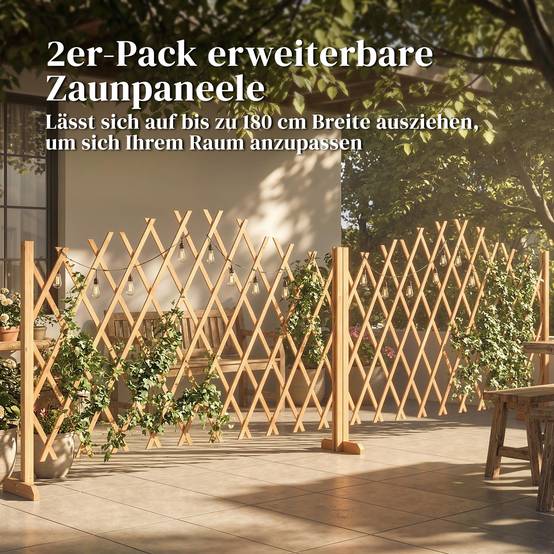 Barrière de séparation extensible bois marron 180 x 30 x 103 cm - PANGIVO - Image 6