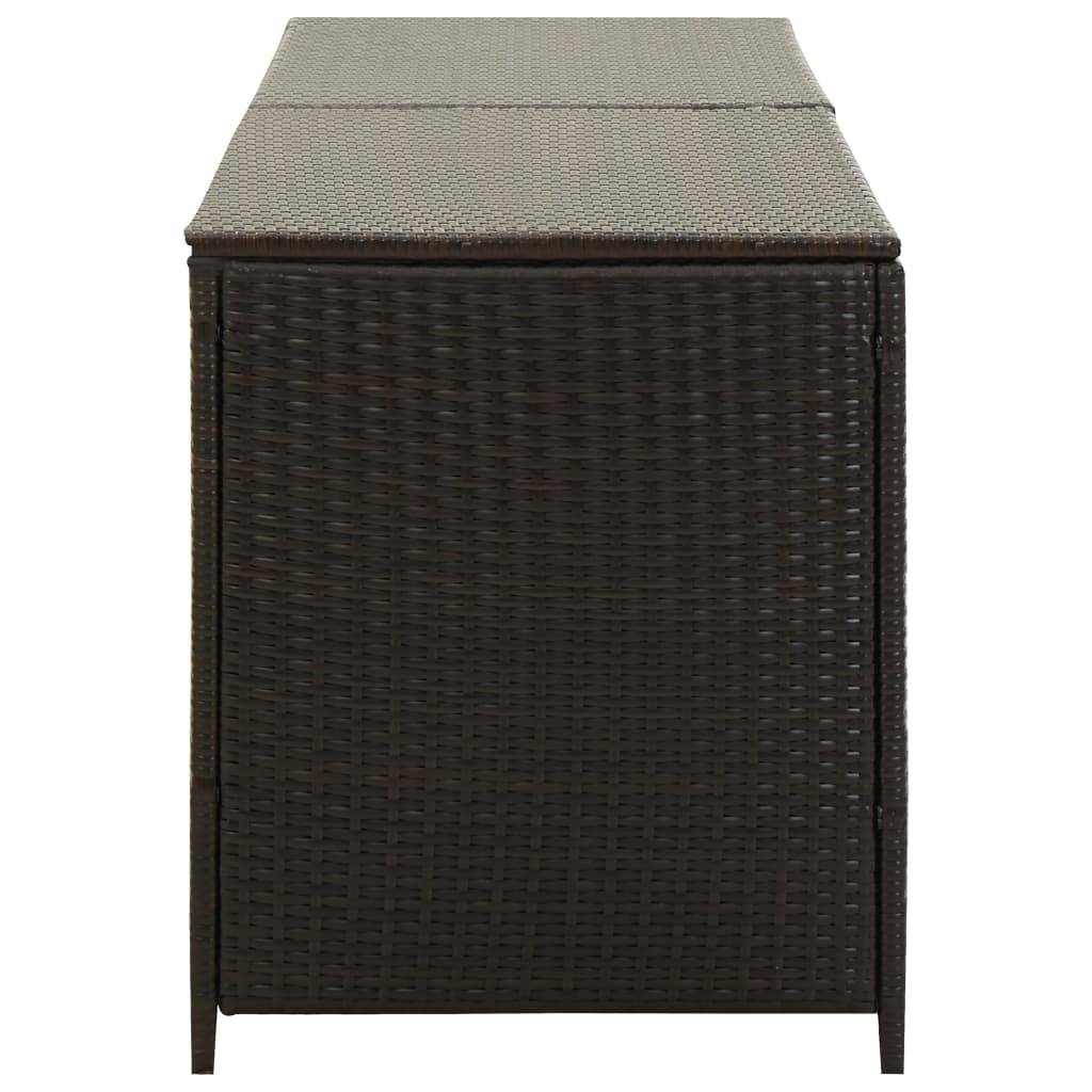 Coffre de rangement - Boîte de rangement extérieure - Coffre de jardin résine tressée 200x50x60 cm marron - Image 4