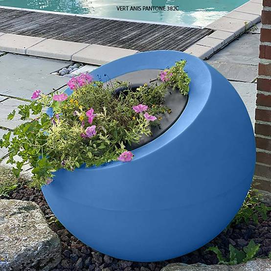 Plast'Up Rotomoulage - Pot de fleurs sphérique xxl dolce vita 300l-lot de 2 - Image 2