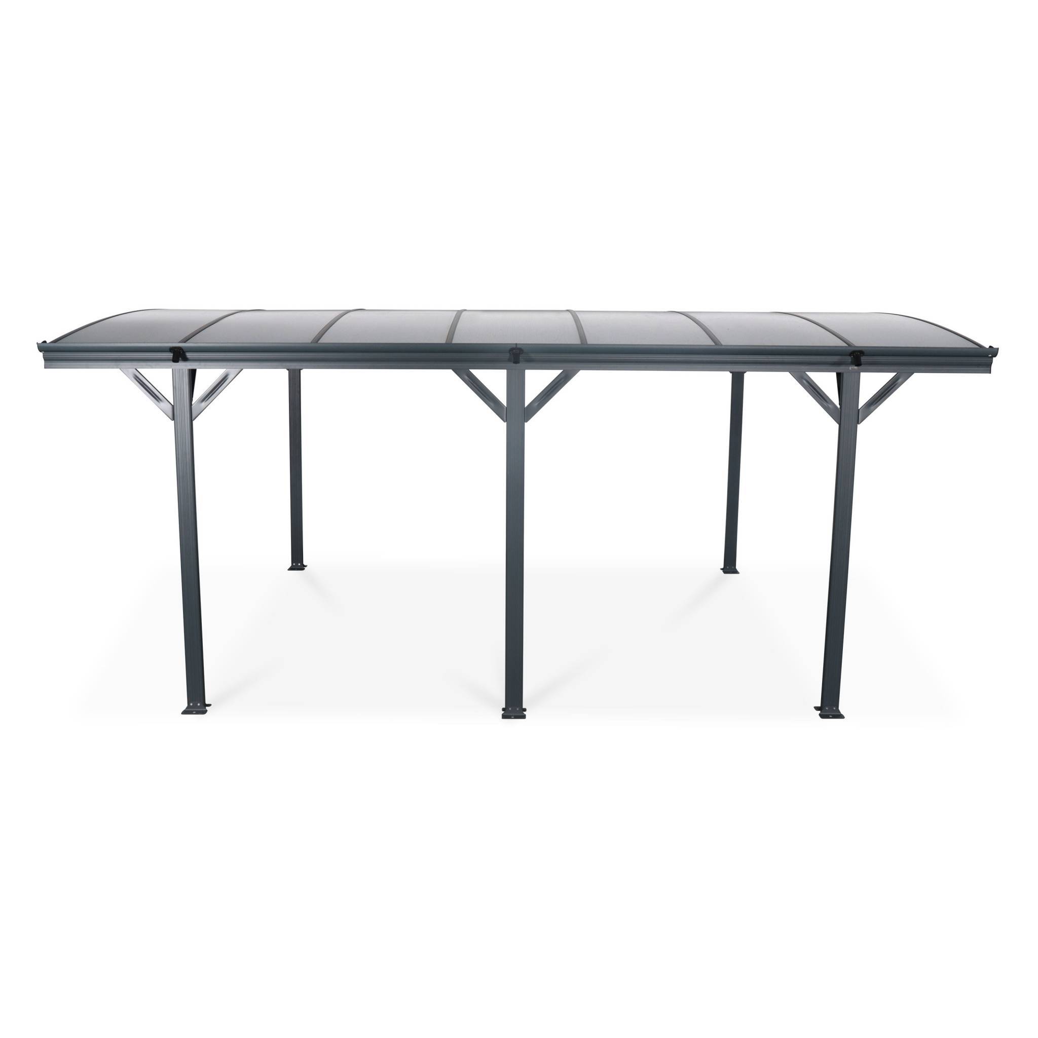 Carport de 15m² en aluminium anthracite et polycarbonate - Le Mans 5x3m - abri de voiture 500 x 300 x 220 cm | sweeek - Image 3