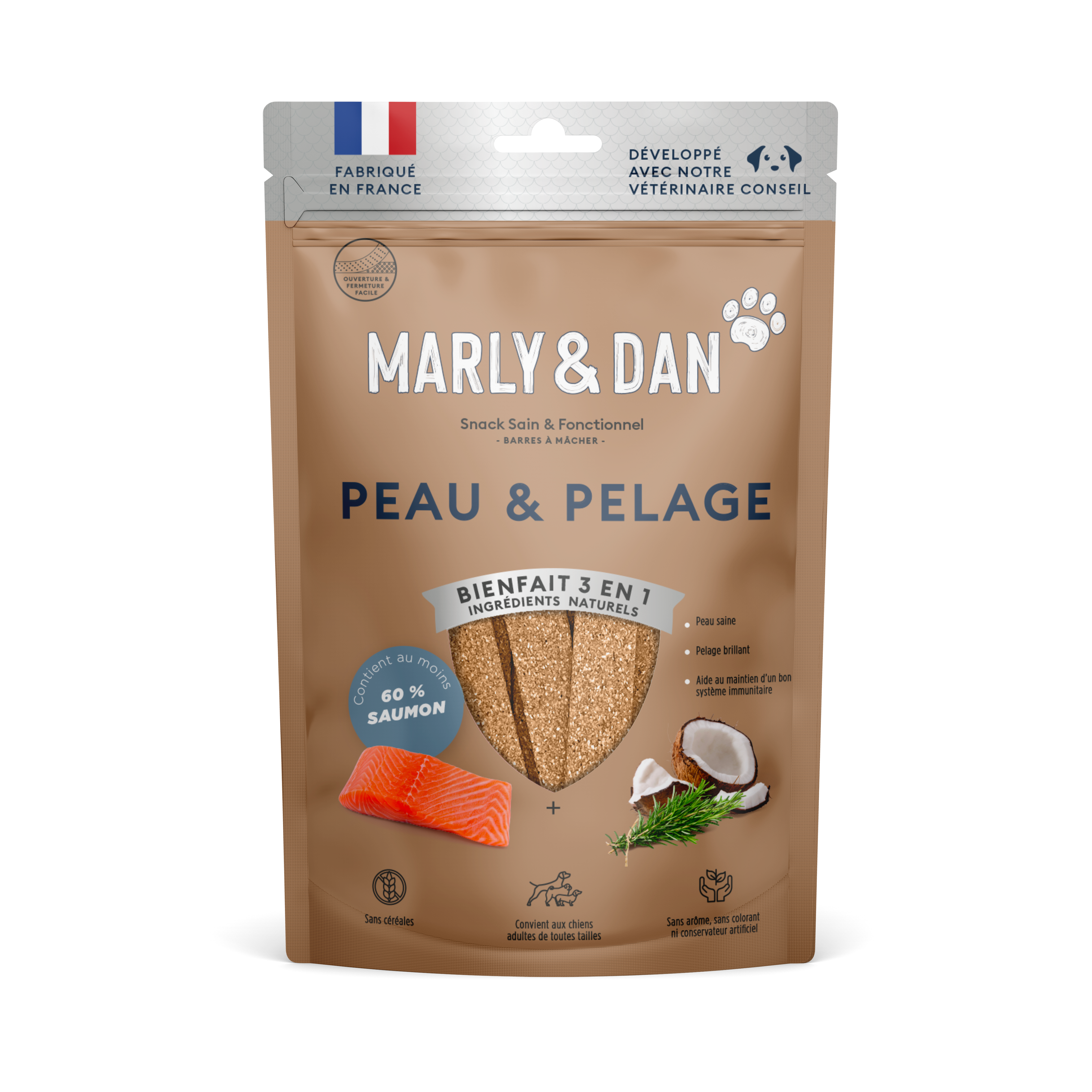 Marly & Dan - Barres à mâcher Sans Céréales "Peau & Pelage" pour Chien - Image 1