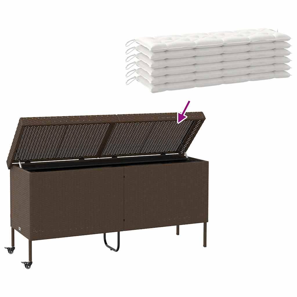 PANGIVO - Coffre de rangement de jardin résine tressée marron 160 x 55 x 75 cm - PANGIVO - Image 7