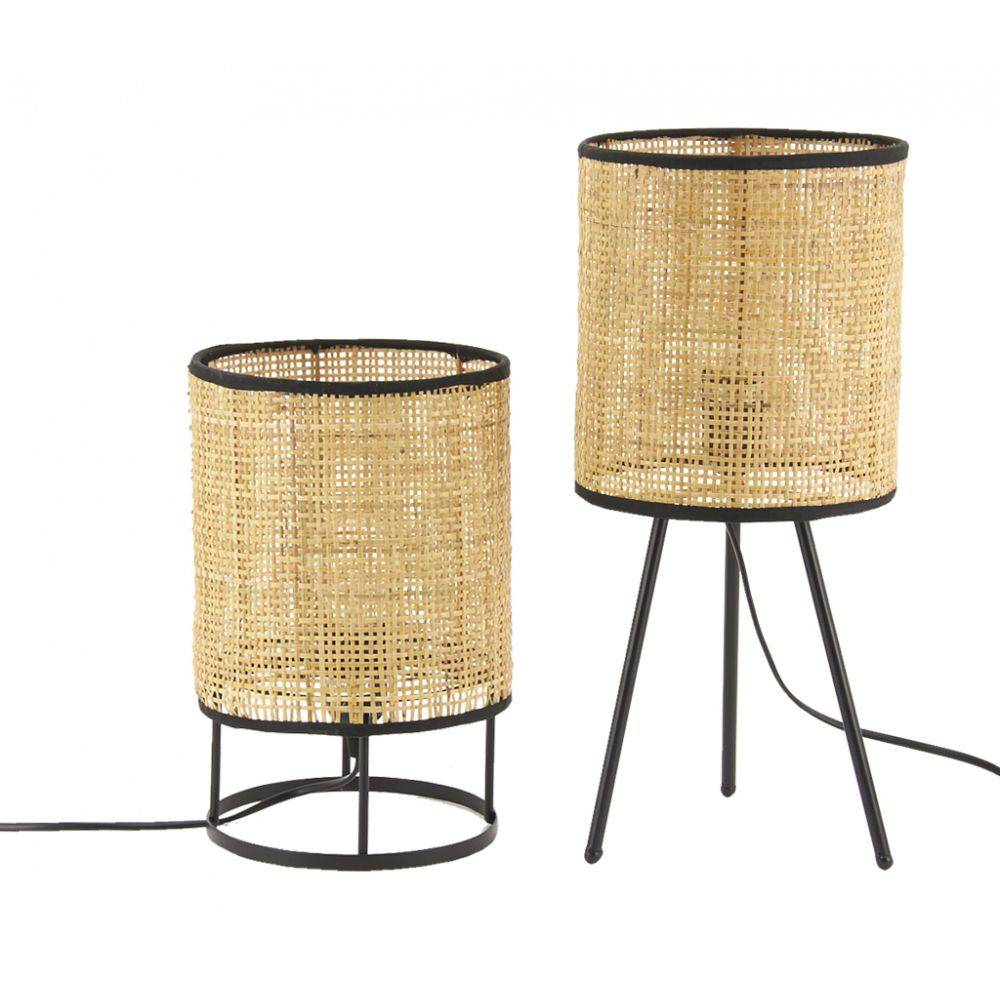 Aubry Gaspard - Lampe de chevet en métal et cannage - Image 3
