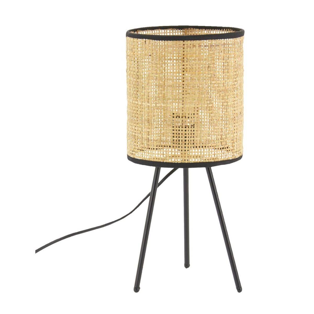 Aubry Gaspard - Lampe de chevet en métal et cannage - Image 1
