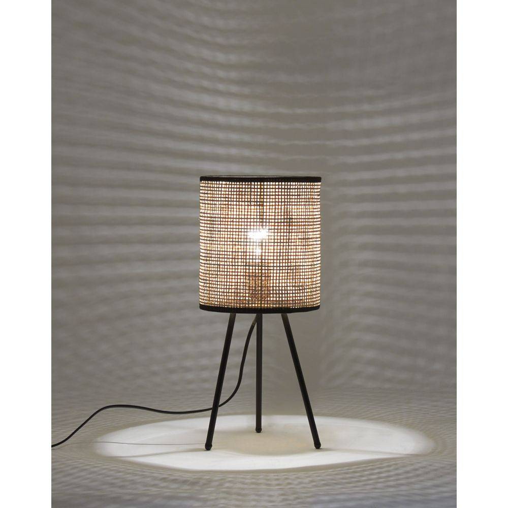 Aubry Gaspard - Lampe de chevet en métal et cannage - Image 2