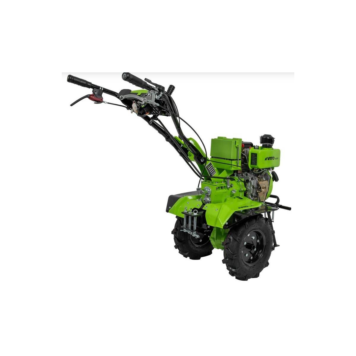 Motoculteur Diesel Moteur 7 CV 246 cm3 Motobineuse avec fraises et butteur Démarrage électrique VITO - Image 6