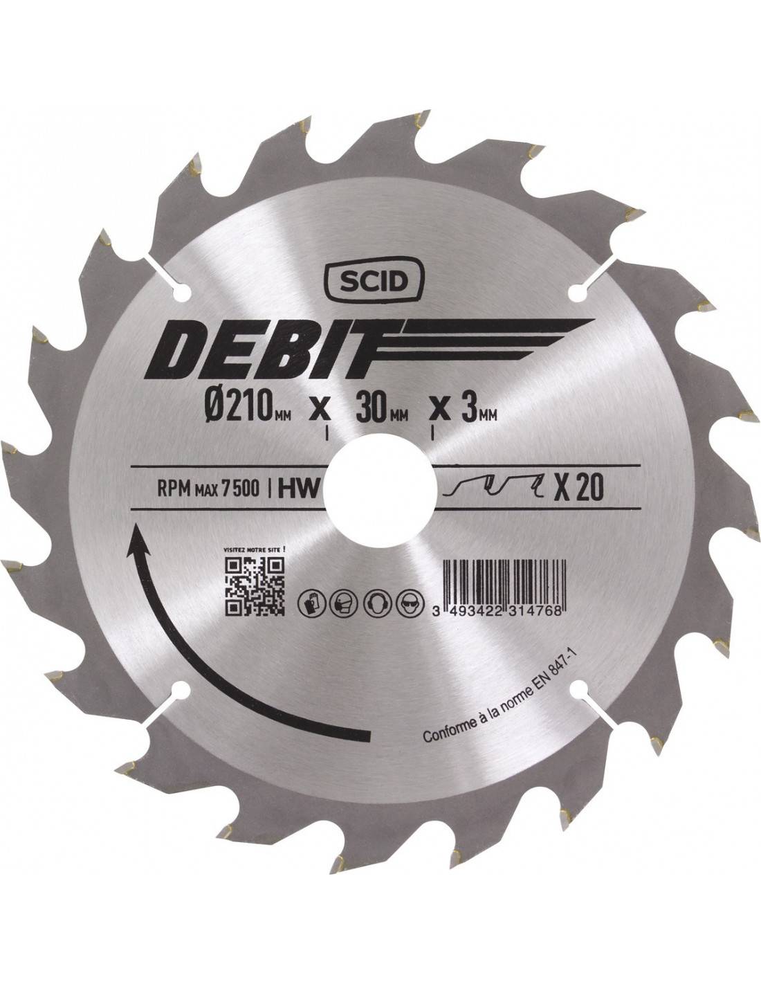 Lame De Scie Circulaire Alternée Coupe Rapide Bois 210mm - Scid