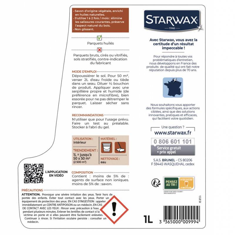 Savon entretien parquets huilés (1 litre) | Starwax - Image 2