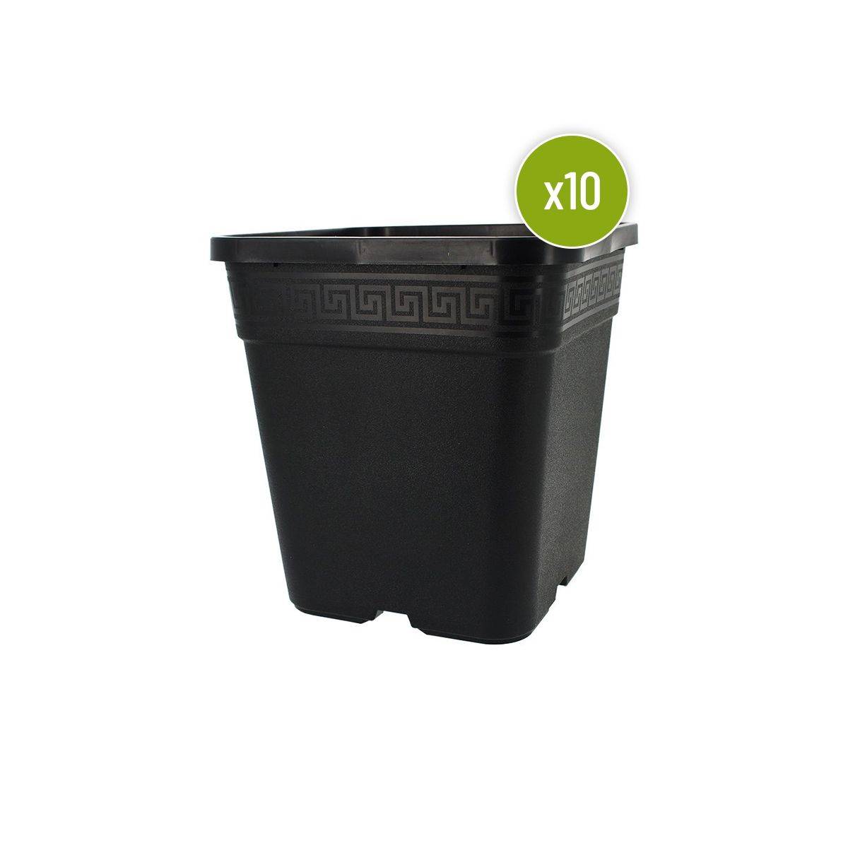 Lot de 10 POTS CARRES NOIRS 21 x 21 x 24 cm - 9 L - Image 1