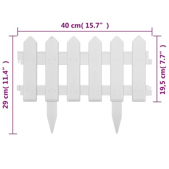 Bordure pelouse classique plastique PP décoration massifs séparation espaces 10m blanc - ComfortXL Outdoor Living - Image 8