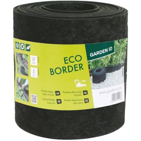 Garden ID - Bordure de jardin en caoutchouc recyclé - GARDEN ID Eco Border - 5 m H20 cm - Indestructible - Flexible, pose droite ou courbé - Image 1