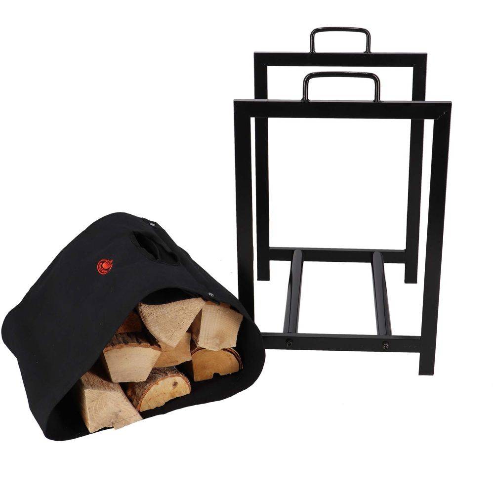 Esschert Design - Porte bûches en tissu avec support en métal Fancy Flames - Image 4